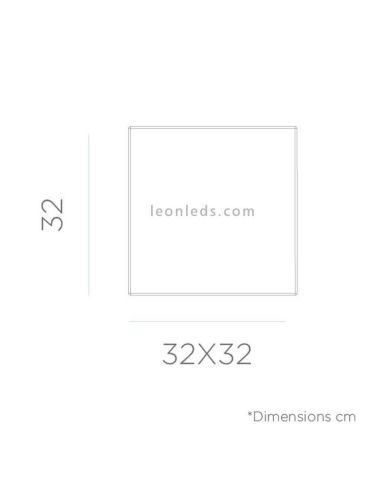 Dimensions Cuby 32 table et assise LED d'extérieur avec 2 finitions New Garden | Éclairage LeonLeds