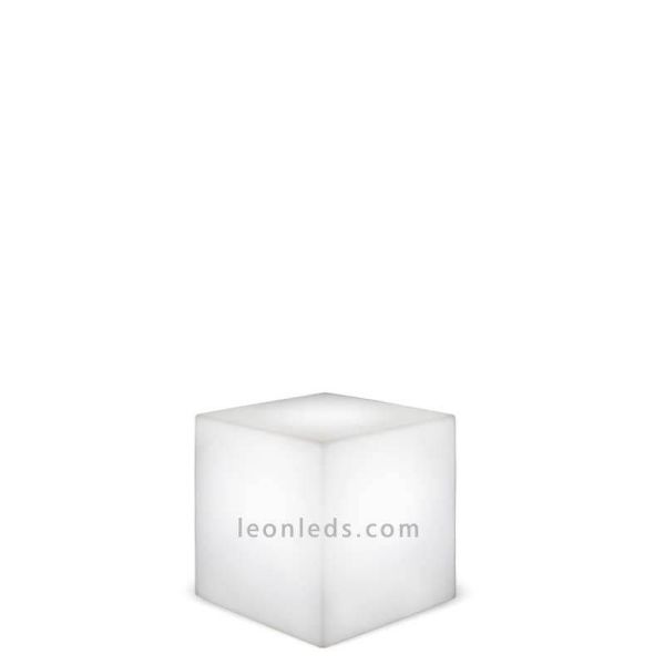 Mesa y asiento LED Cuby 32 exterior con 2 acabados  New Garden | LeónLeds Iluminación
