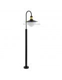 Balise d'extérieur Sirmione pour allées noir et or 1xE27 | Éclairage LeónLeds | lampadaire lampadaire noir et or
