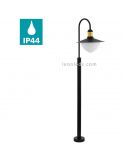 Baliza exterior Sirmione para senderos negra y oro 1xE27 | LeónLeds Iluminación | lámpara de suelo farola negra y oro IP44
