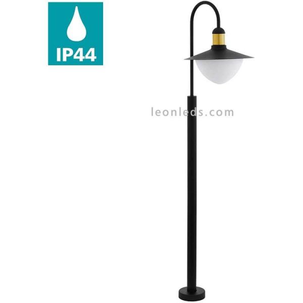 Balise d'extérieur Sirmione pour allées noir et or 1xE27 | Éclairage LeónLeds | lampadaire lampadaire noir et or IP44