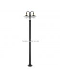 Lampadaire d'extérieur Sirmione pour jardin haut 220 cm IP44 | Éclairage LeónLeds | Lampadaire noir 3XE27