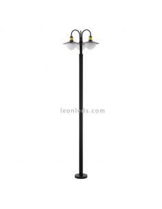 Farola exterior Sirmione para jardín alta 220 cm IP44 | LeónLeds Iluminación | Farola negra 3XE27