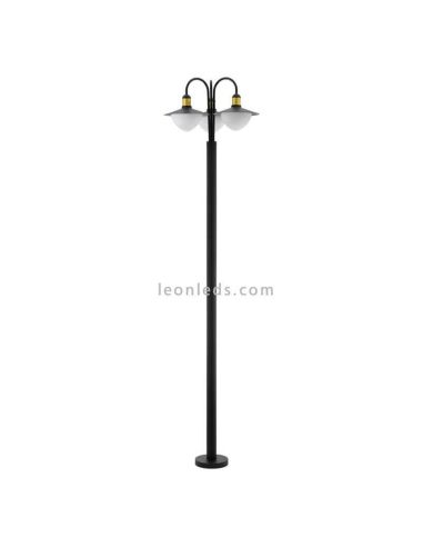 Sirmione poste de exterior para jardim alto 220 cm IP44 | LeónIluminação Leds | Poste de luz preto 3XE27
