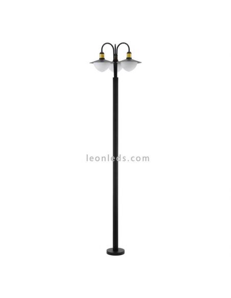 Sirmione poste de exterior para jardim alto 220 cm IP44 | LeónIluminação Leds | Poste de luz preto 3XE27
