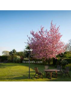 Lampadaire d'extérieur Sirmione pour jardin haut 220 cm IP44 | Éclairage LeónLeds | Lampadaire noir 3XE27 2