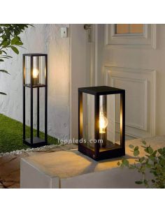 Poste pequeno de vidro preto Cascinetta Eglo Lighting | Leon Iluminação LED 2