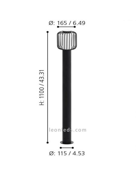 Balise extérieure en acier galvanisé noir dimensions de la série Ravello Marque Eglo Iluminación | Éclairage LeonLeds