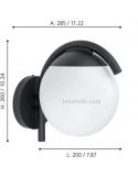 Aplique de pared para exterior negro y blanco serie Prata Vecchia dimensiones Eglo Iluminación | LeonLeds Iluminación