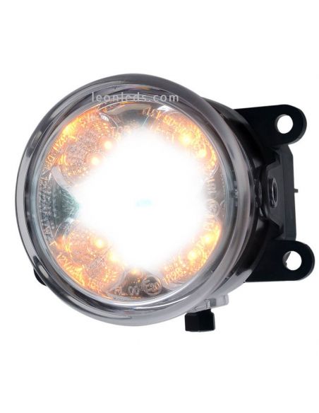 Faro LED redondo con luz diurna e intermitente RL 1 W213 Was | LeonLeds