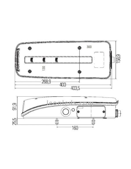 Dimensões do abajur para LED Mann Original Hella 9EL 208 551-001 | leonleds