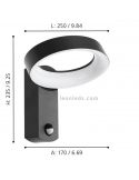 Dimensiones lámpara de pared LED Exterior Pernate  con sensor luz integrada Eglo Iluminación | LeónLeds Iluminación