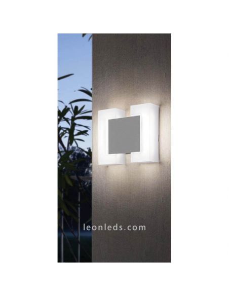 Aplique LED de pared exterior níquel mate Sitia foto de ambiente Eglo Iluminación | LeónLeds Iluminación