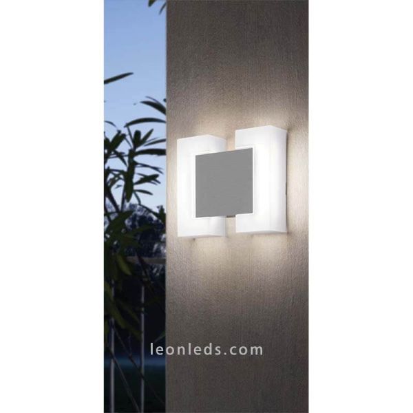 Aplique LED de pared exterior níquel mate Sitia foto de ambiente Eglo Iluminación | LeónLeds Iluminación