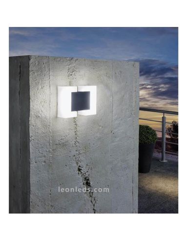 Candeeiro de parede LED Sitia antracite para exteriores Eglo Iluminación foto da marca | Leon Iluminação LED