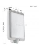 Aplique exterior Mussotto con sensor de movimiento E27 dimensiones Eglo Iluminación | LeónLeds Iluminación