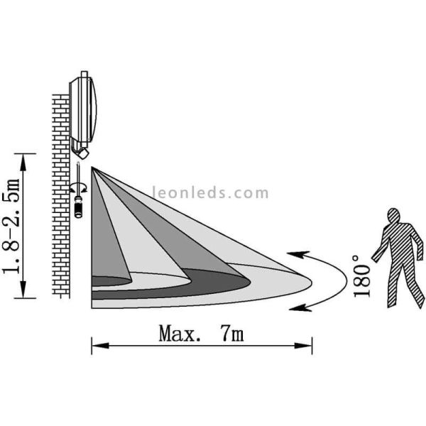 Applique d'extérieur Mussotto avec détecteur de mouvement E27 d'angle Eglo Iluminación | Éclairage LeonLeds