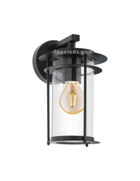 Candeeiro de parede preto para exterior em aço E27 Valdeo Eglo Iluminación | Leon Iluminação LED
