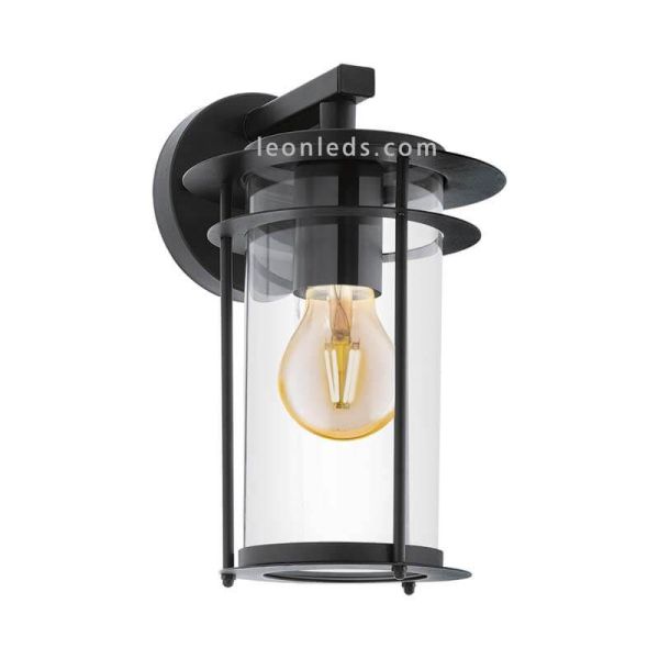 Aplique negro exterior de acero E27 Valdeo Eglo Iluminación | LeónLeds Iluminación