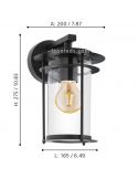 Aplique negro exterior de acero casquillo E27 Valdeo dimensiones marca Eglo Iluminación | LeónLeds Iluminación