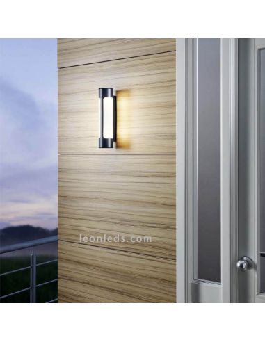 Arandela LED cilíndrica antracite moderna para exterior Tonego Eglo Iluminación | Leon Iluminação LED