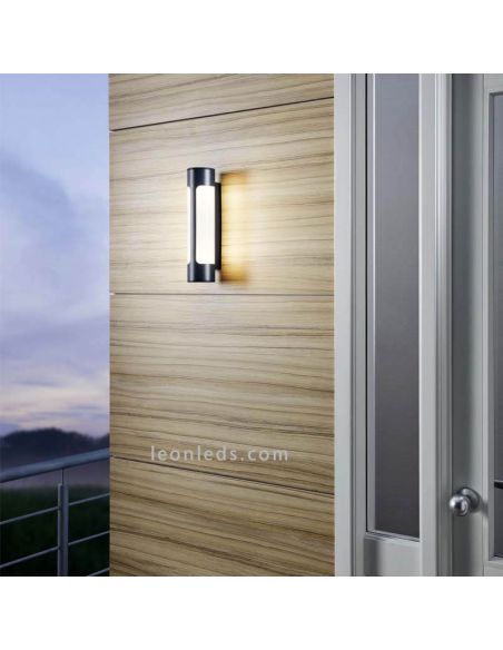 Aplique LED Tonego exterior antracita cilíndrico moderno Eglo Iluminación | LeónLeds Iluminación