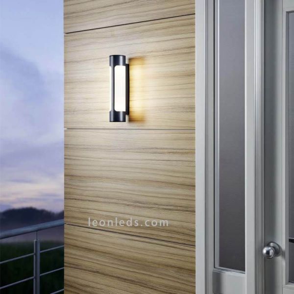 Aplique LED Tonego exterior antracita cilíndrico moderno Eglo Iluminación | LeónLeds Iluminación
