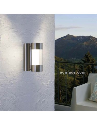 Aplique LED acero inoxidable para exterior Robledo foto de ambiente Eglo Iluminación | LeónLeds Iluminación