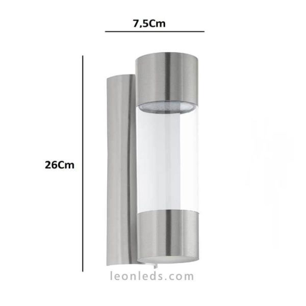 Arandela LED exterior de aço inox Dimensões Robledo Eglo Iluminación | Leon Iluminação LED