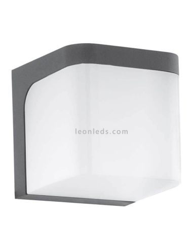 Aplique de pared exterior LED cuadrado antracita Jorba | LeónLeds Iluminación | lámpara de pared gris