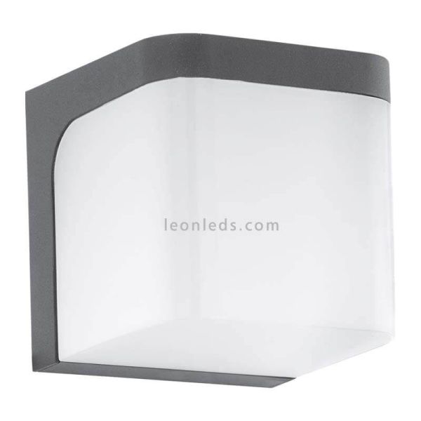 Aplique de pared exterior LED cuadrado antracita Jorba | LeónLeds Iluminación | lámpara de pared gris