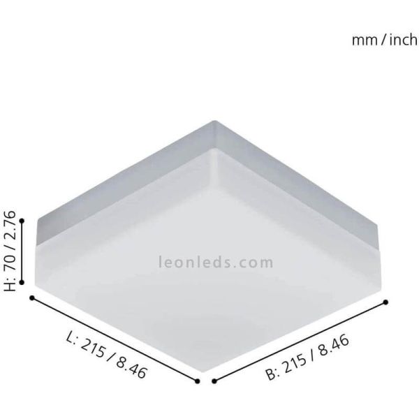 Dimensiones aplique/plafón LED exterior  Sonella  negro ambiente Eglo Iluminación | LeónLeds Iluminación