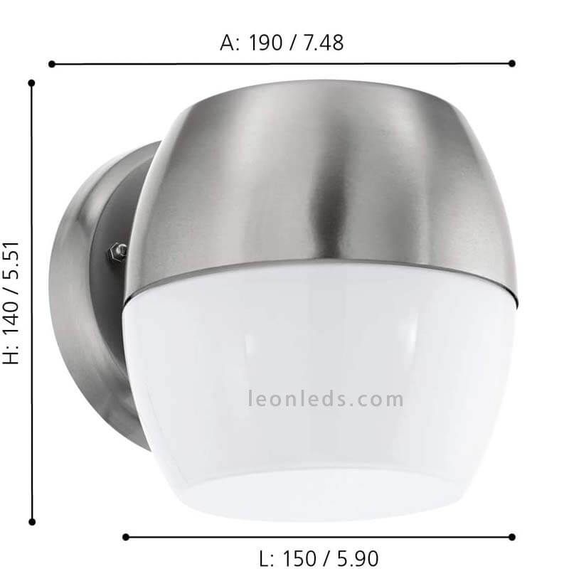 Aplique de pared LED acero inoxidable y vidrio Oncala Eglo Iluminación