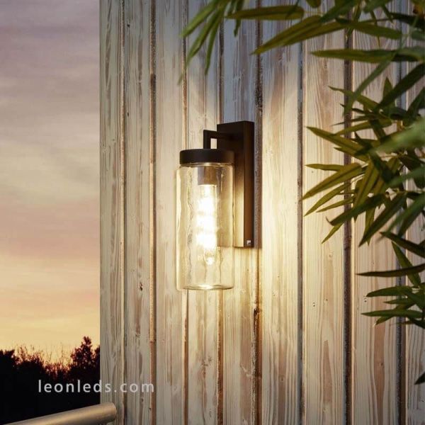 Aplique de pared exterior Bovolone de vidrio vintage acero E27   Eglo Iluminación | LeónLeds Iluminación