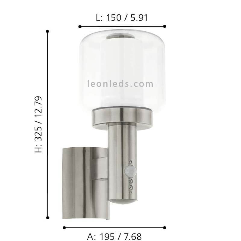 Aplique exterior sensor de movimiento E27 Poliento Eglo Iluminación