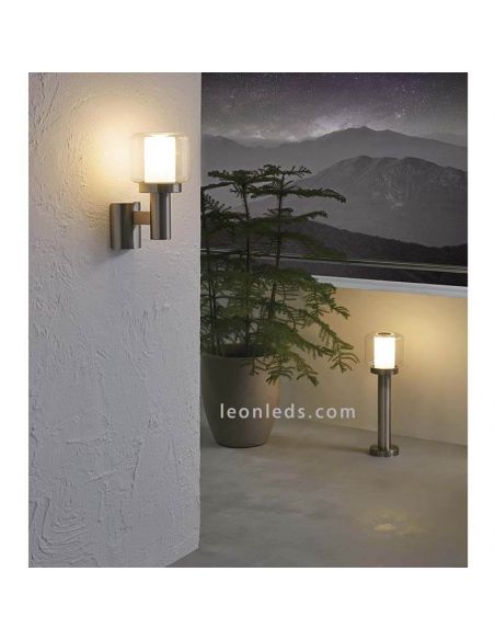 Aplique de pared exterior E27 acero inoxidable Poliento Eglo