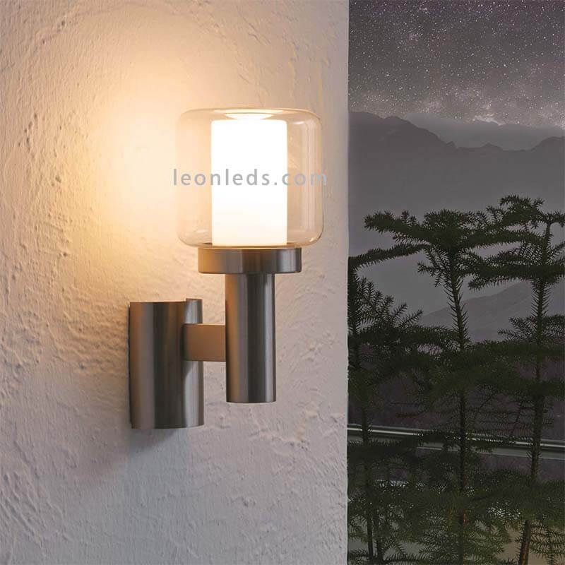 Aplique de pared exterior E27 acero inoxidable Poliento Eglo