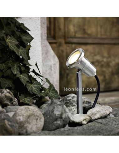 Lámpara de estaca plateada Nema para jardín IP54 exterior Eglo Iluminación | LeónLeds Iluminación