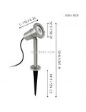 Dimensions Lampe sur piquet en argent Nema pour jardin IP54 Eglo Iluminación | Éclairage LeonLeds