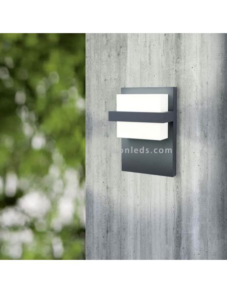 Aplique LED exterior Culpina de aluminio | LeónLeds Iluminación | lámpara de pared antracita ambiente