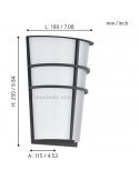 Aplique LED exterior Breganzo para jardín | LeónLeds Iluminación | lámpara de pared antracita medidas