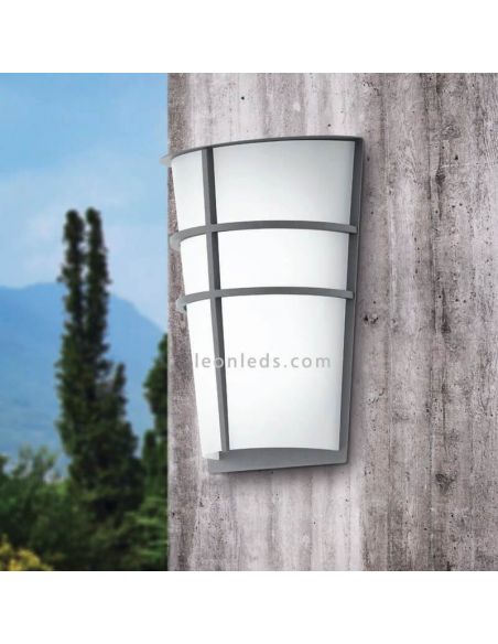 Aplique LED exterior Breganzo para jardín | LeónLeds Iluminación | lámpara de pared plata ambiente