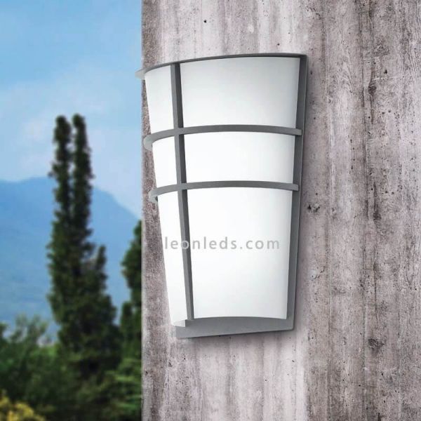Aplique LED exterior Breganzo para jardín | LeónLeds Iluminación | lámpara de pared plata ambiente
