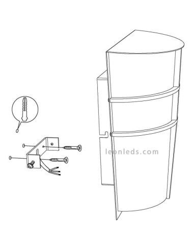 Aplique LED exterior Breganzo para jardín | LeónLeds Iluminación | lámpara de pared instalación