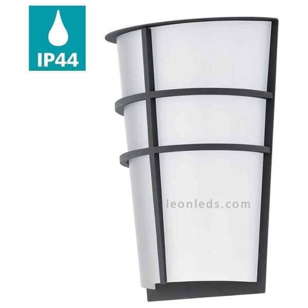 Aplique LED exterior Breganzo para jardín | LeónLeds Iluminación | lámpara de pared antracita IP44