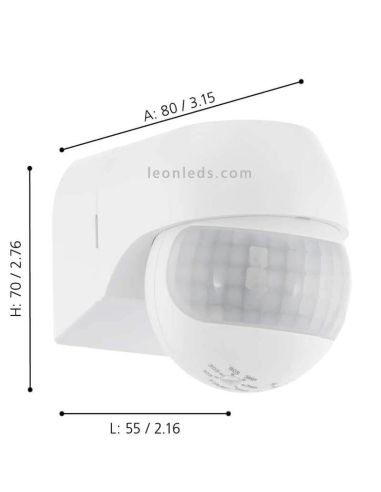 Detector de movimiento color blanco Detect Me dimensiones marca Eglo Iluminación | LeonLeds Iluminación