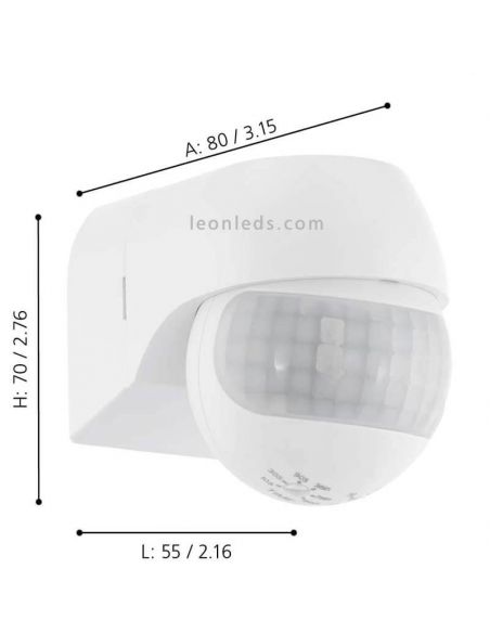 Detector de movimiento color blanco Detect Me dimensiones marca Eglo Iluminación | LeonLeds Iluminación