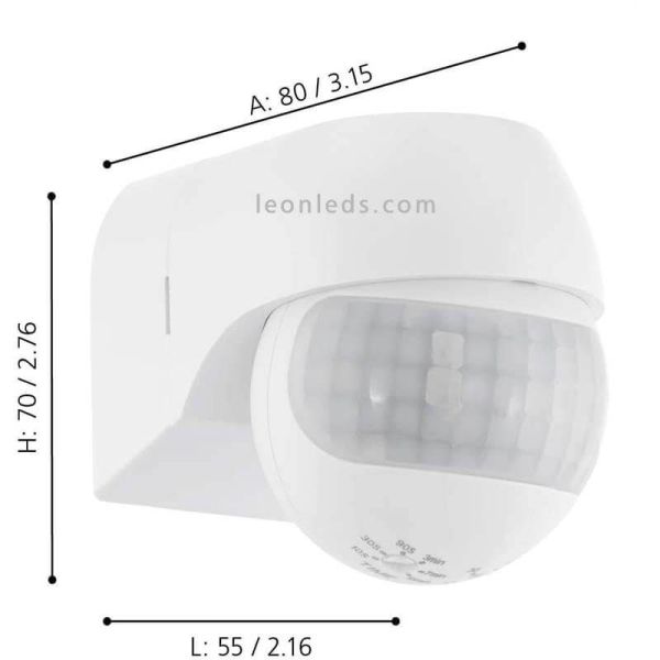 Détecteur de mouvement couleur blanche Detect Me dimensions marque Eglo Lighting | Éclairage LeonLeds