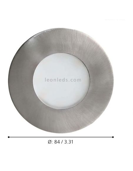 Dimensões Margo Candeeiro de encastrar GU10 redondo de aço inox Eglo | Leon Iluminação LED