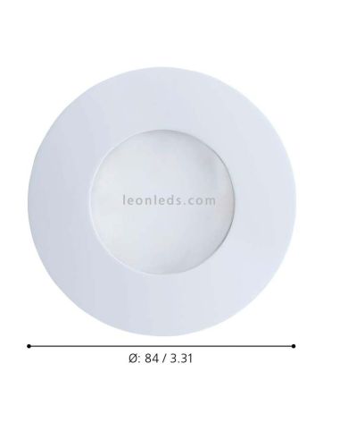 Dimensions Margo GU10 lampe encastrable blanche ronde Eglo | Éclairage LeonLeds